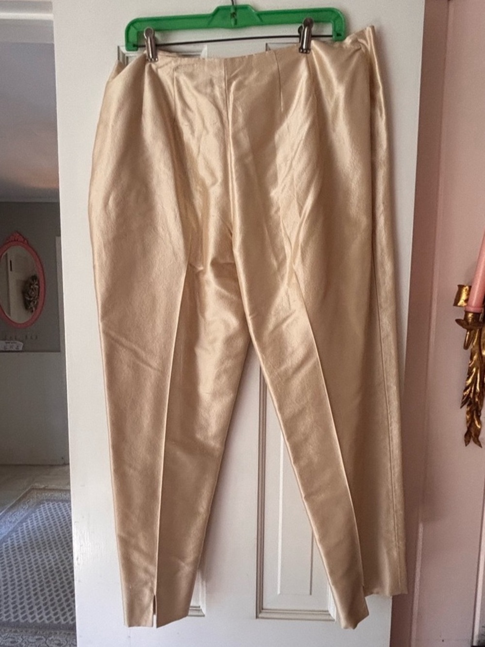 Dana Buchman Silk Trousers in Beige Size 14